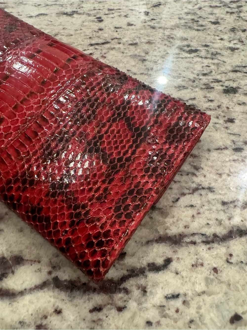 Jimmy Choo Red python Leather Clutch - Picture 8 of 8